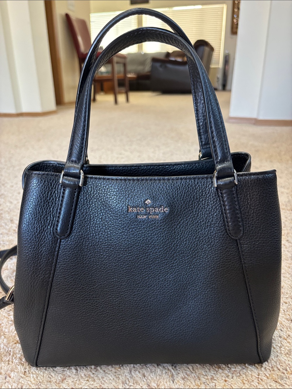 kate spade Black Pebbled Leather Top-Handle Satchel